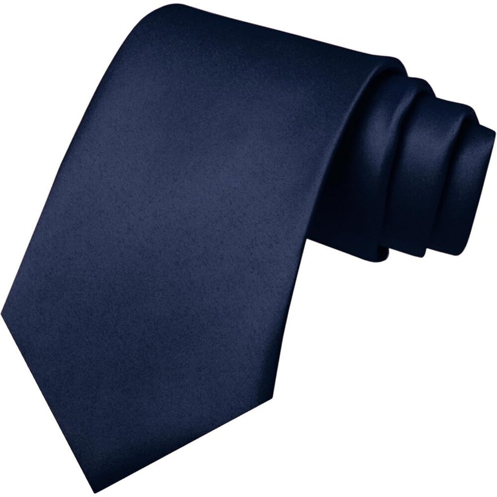 Men's Navy Solid Pure Color Imported Polyester Formal Neck Ties